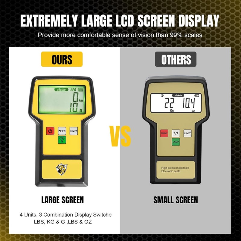 Yellow Jacket Refrigerant Scale 220 LBS HVAC Freon Scale Ultra-Large LCD Screen High Precision Electronic Refrigerant Charging Weight Scale with Portable Case for Recovery Tanks - Image 2